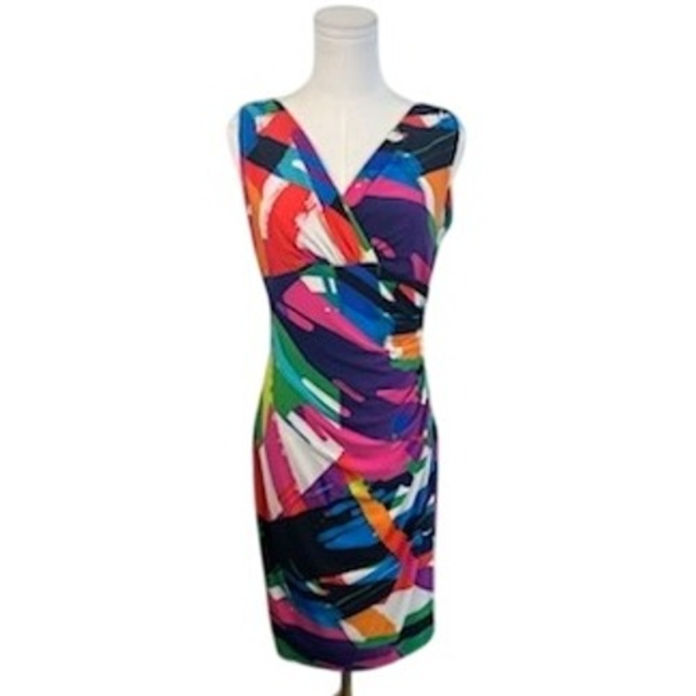 Lauren Ralph Lauren Sheath Dress Women's Size 8 Abstract Print Jersey